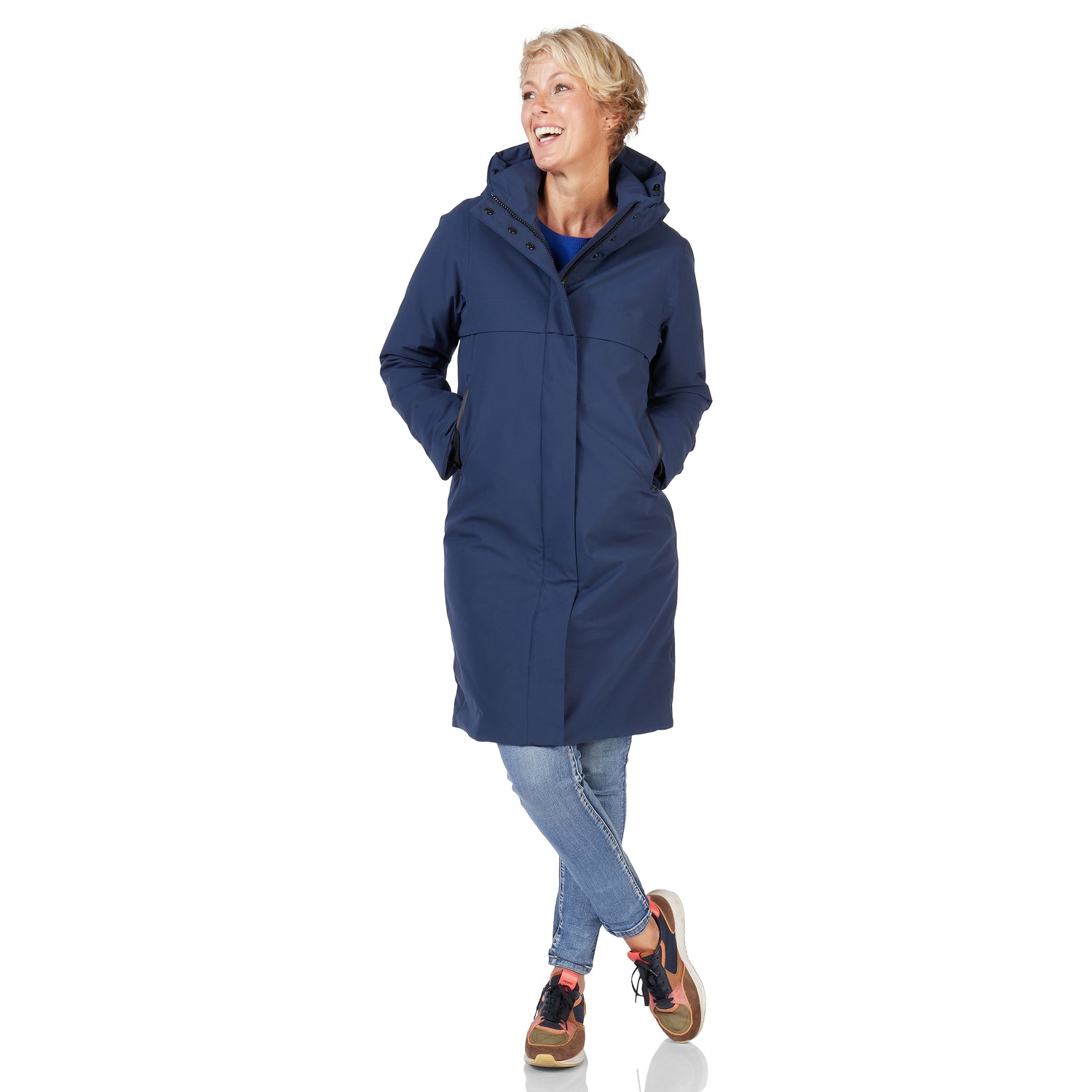 Happy Rainy Days Boston Winterjacke Damen Kleid Blau