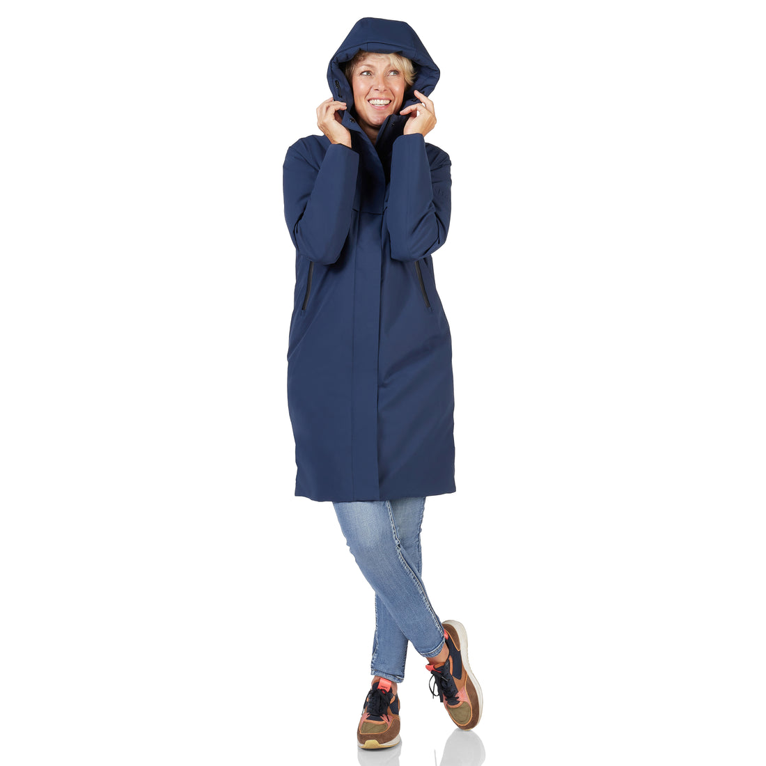 Happy Rainy Days Boston Winterjacke Damen Kleid Blau