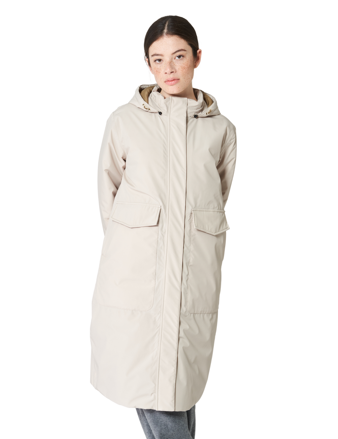 Tanta Lange Damen Puffer Puddle Stone Grey