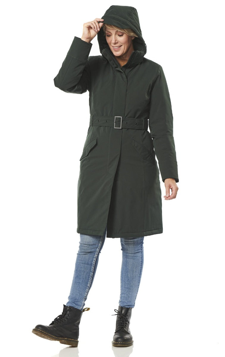 Happy Rainy Days Winterparka Dames Calgary Dark Green