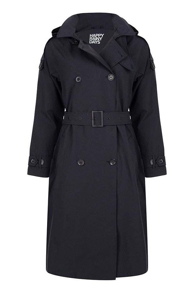 Happy Rainy Days Trenchcoat Dames Brooklyn Blauw