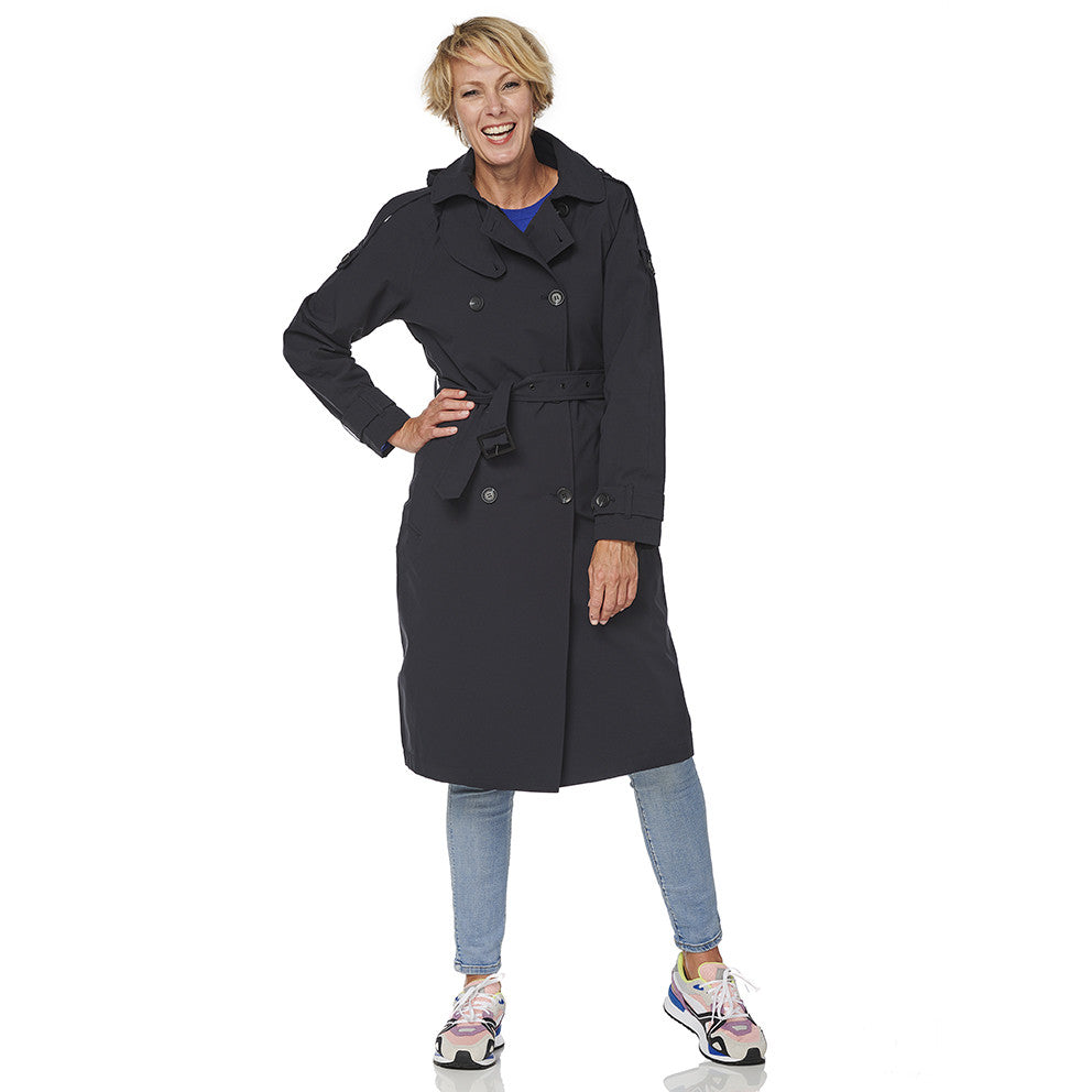 Happy Rainy Days Trenchcoat Dames Brooklyn Blauw