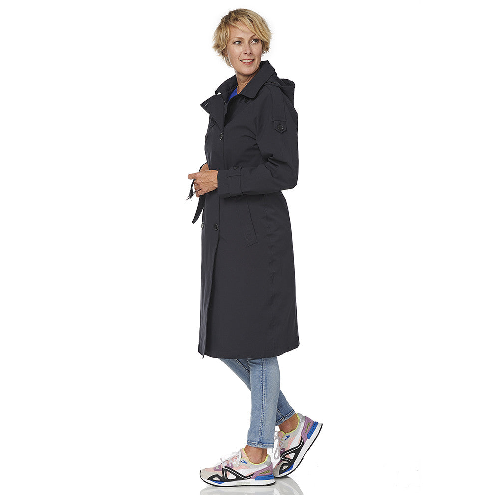 Happy Rainy Days Trenchcoat Dames Brooklyn Blauw