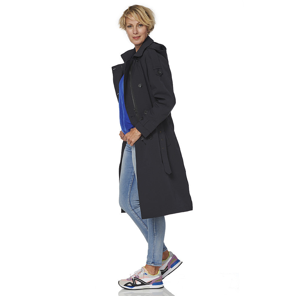 Happy Rainy Days Trenchcoat Dames Brooklyn Blauw