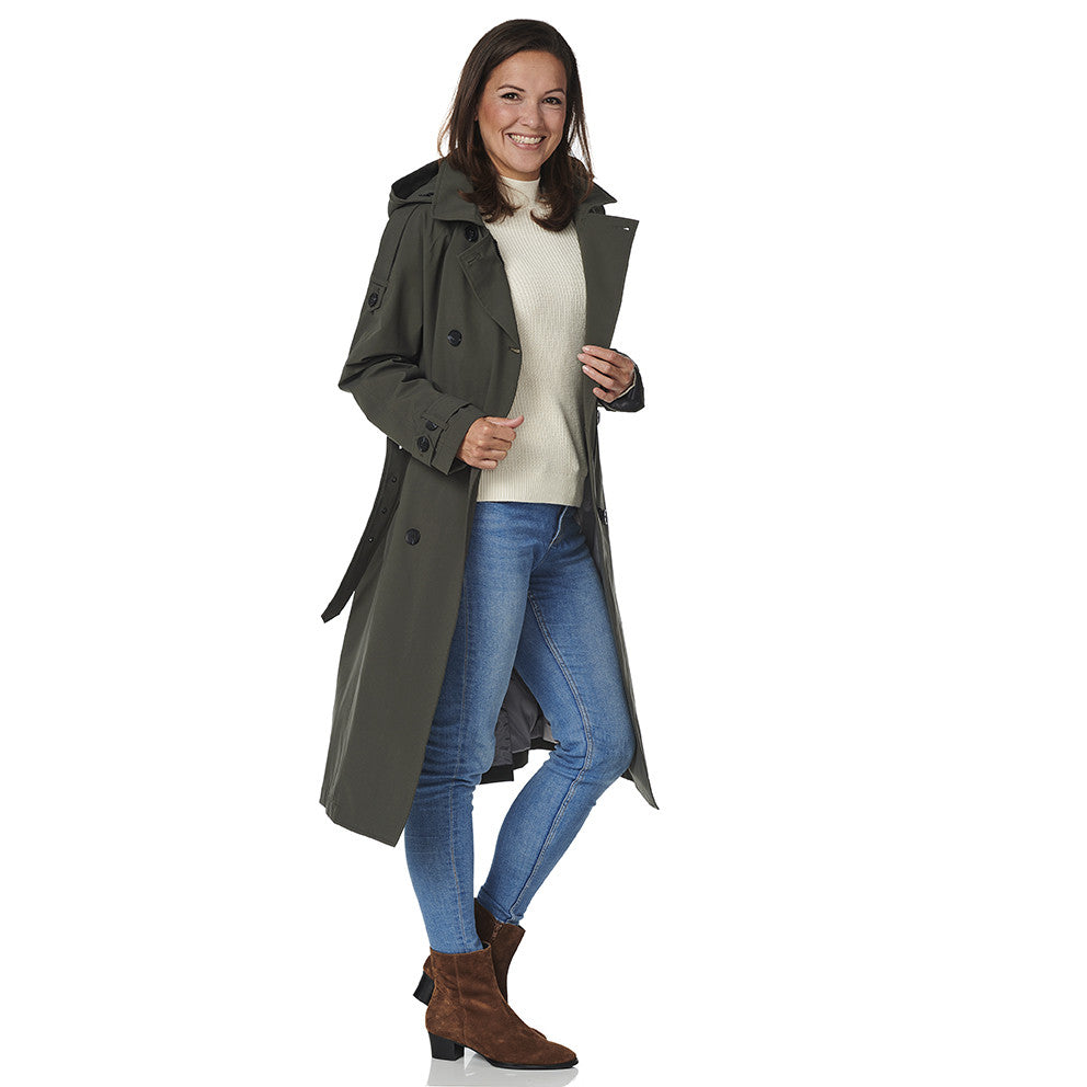 Happy Rainy Days Trench Coat Women Brooklyn Green