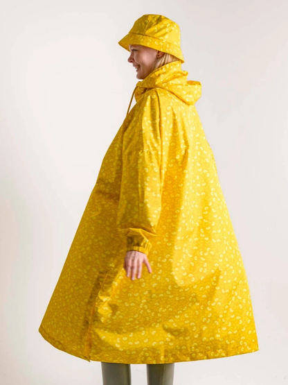 Danedream Drops Poncho Dark Yellow Fleuri