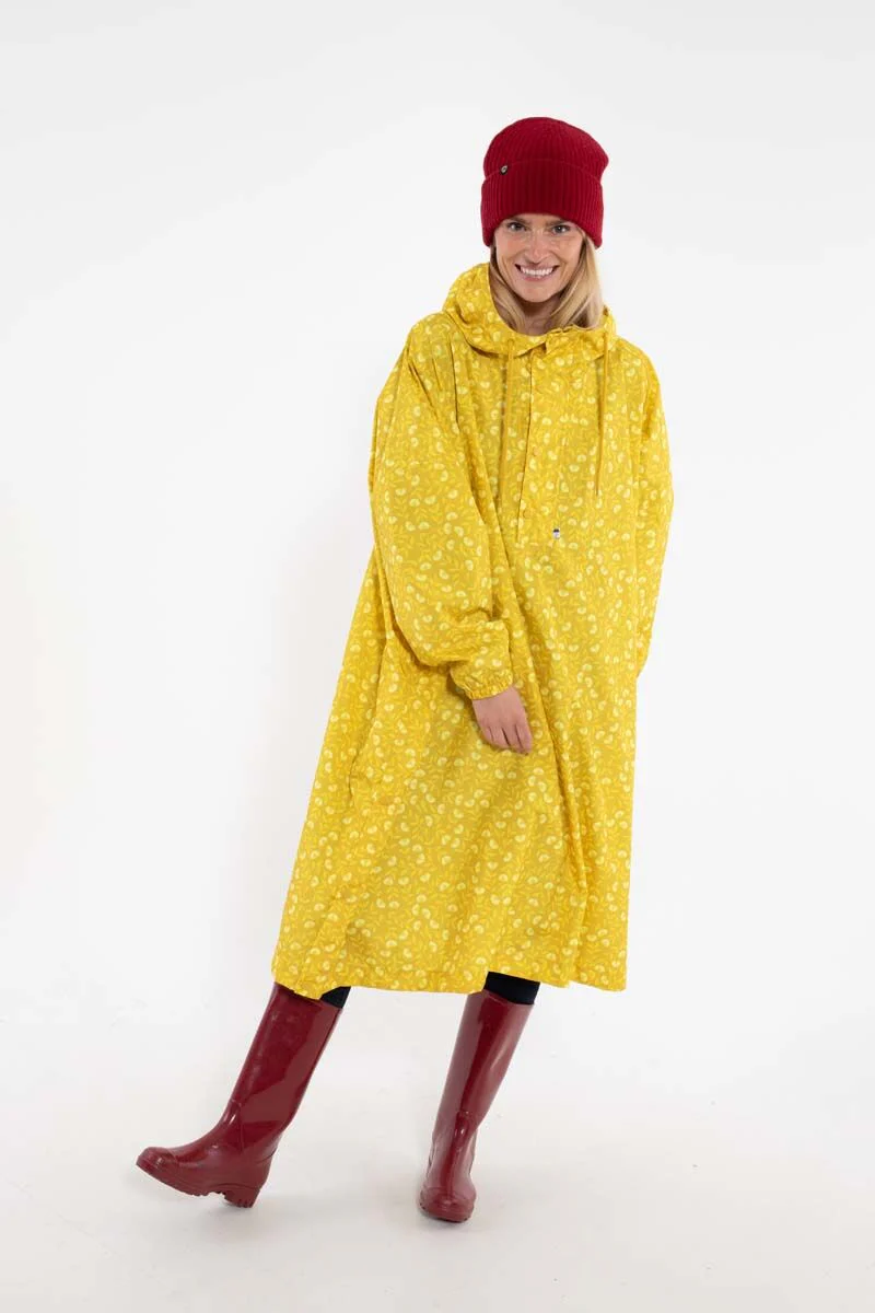 Danedream Drops Poncho Dark Yellow Fleuri