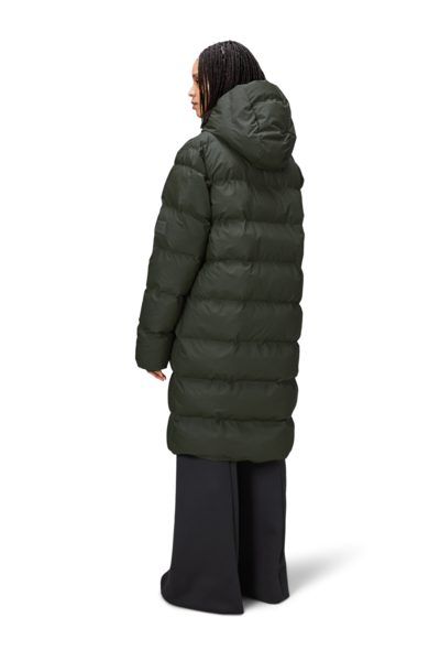 RAINS Alta Long Puffer Jacket Green