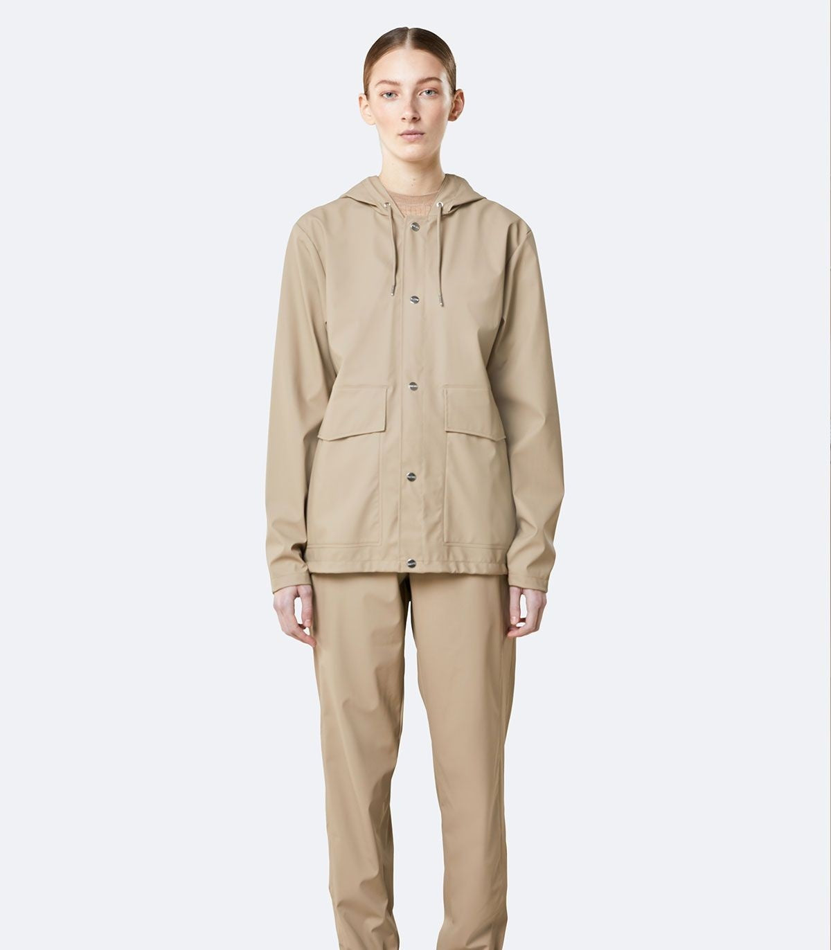 rains-short-hooded-coat-beige