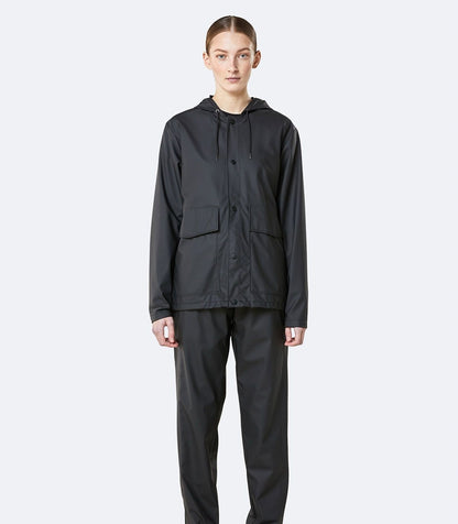 rains-short-hooded-coat-zwart